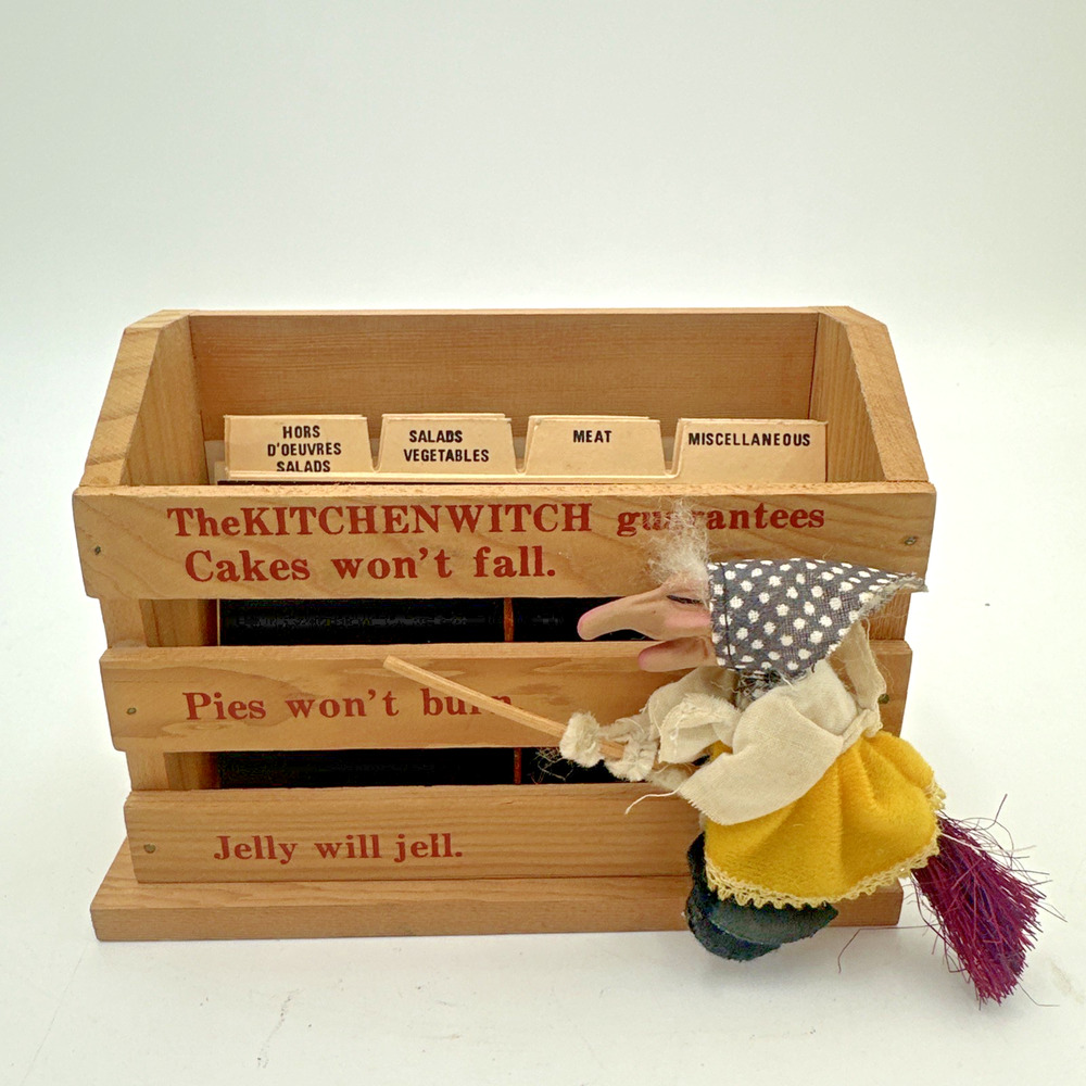 George Good Corporation 1980 Wooden Hanging Basket/ RecipeBox The Kitchen Witch